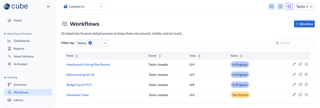 Workflow List Example 2